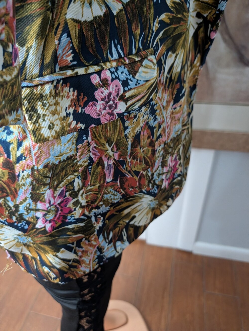 ZARA Floral Print Tropical Botanical Open Blazer Size S - Picture 5 of 9